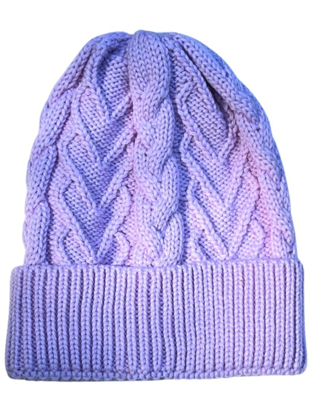 Adrienne Landau Cable Knit Beanie Hat Lavender Kids Unisex NWT